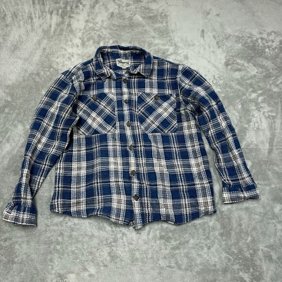 The Stronghold Blue Plaid Button-Up Shirt XL 100% Cotton Mens Casual  6313 - Picture 1 of 7